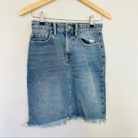 NWT ALLSAINTS Kim Denim Distressed Skirt - Picture 4 of 6